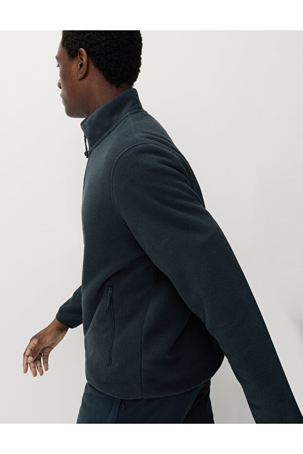 Fermuarlı Polar Ceket - 6