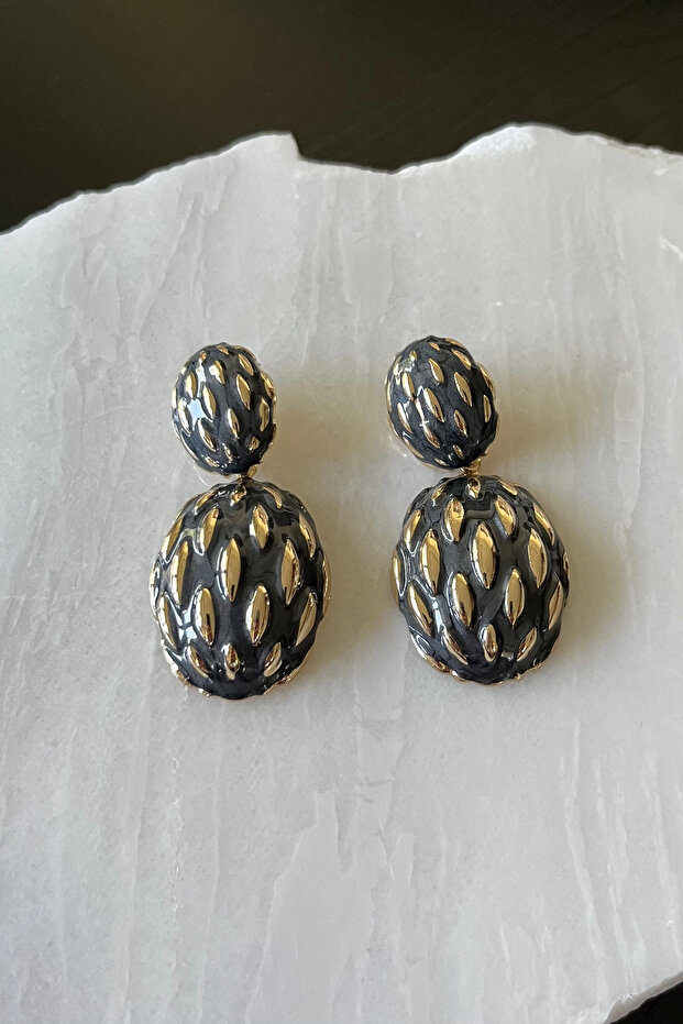 أقراط متدلية بيضاوية - 2