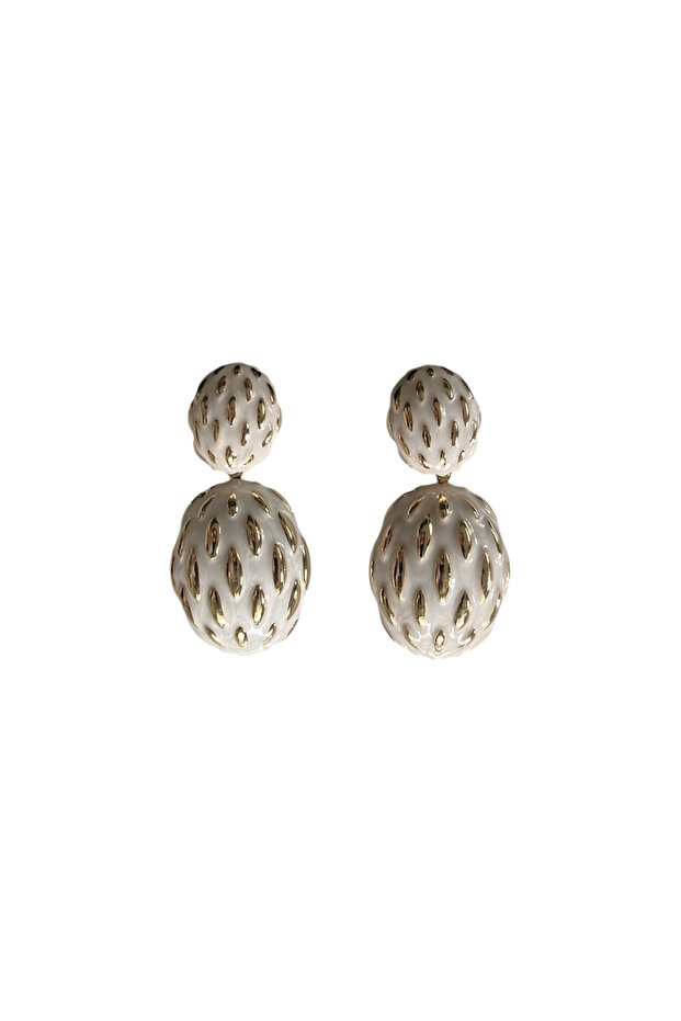 أقراط متدلية بيضاوية - 1