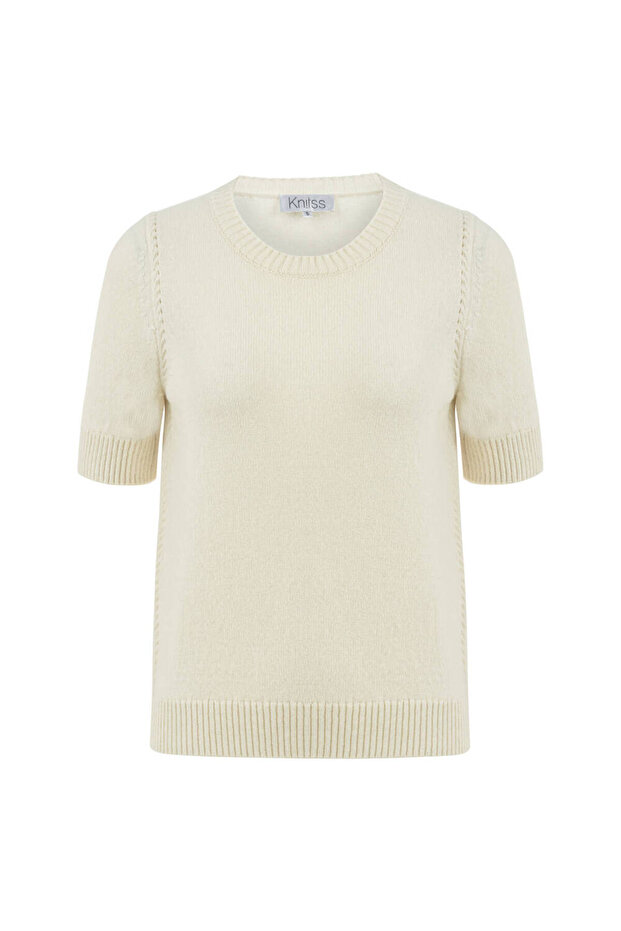 Ekru Kaşmir Triko Üst - 6