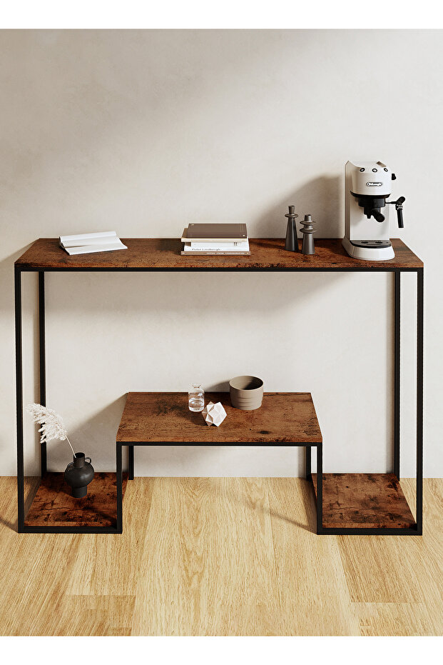 120*30*80cm 3Tier Console Table Sofa Table with Shelf and Entryway Table Couch Hallway Entrance - 3