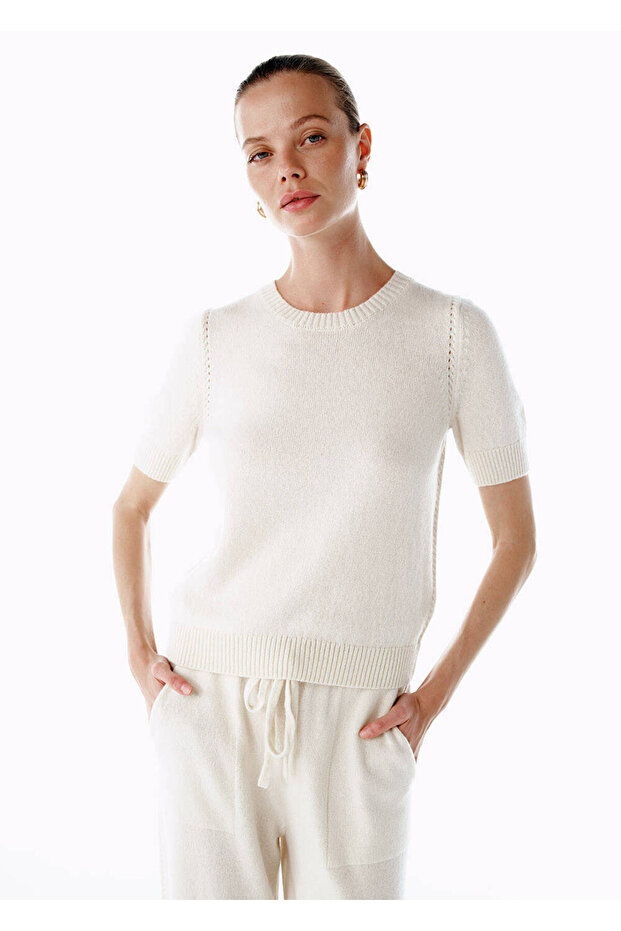 Ekru Kaşmir Triko Üst - 3