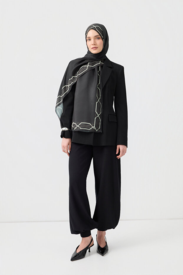 Cotton Twill Şal İnterlock Antrasit Gri - 3