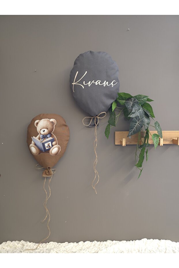 Kumaş ayıcık model açılabilir balon kapı süsü , yenidoğan kapı süsü - 3