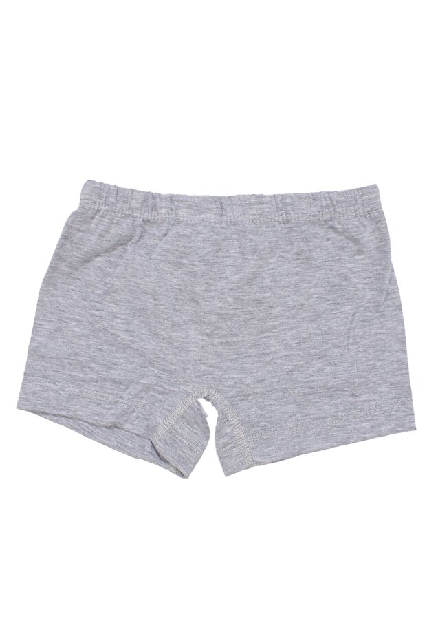 Boy's Gray Elastic Solid Color Boxer - 2