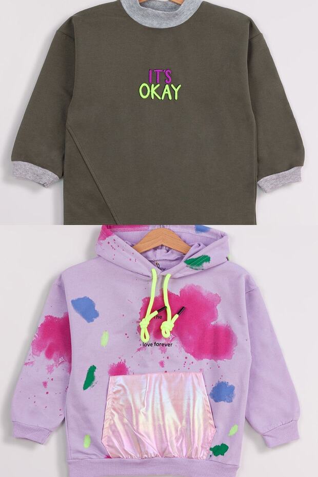Girl's 2-Pack Basic Sweatshirt