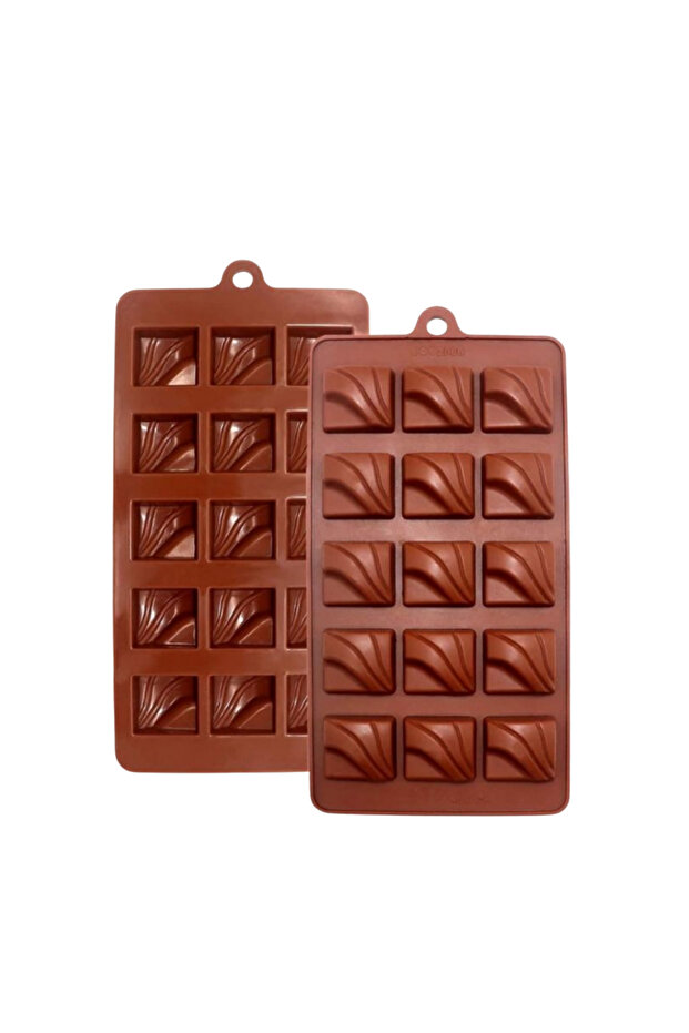قالب سيليكون للشوكولاتة مربع الشكل منقوش - 1