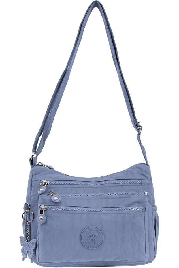 Slim City Cross Bag, Water-Resistant Oxford, Multi-Zip Front, Adjustable Strap -