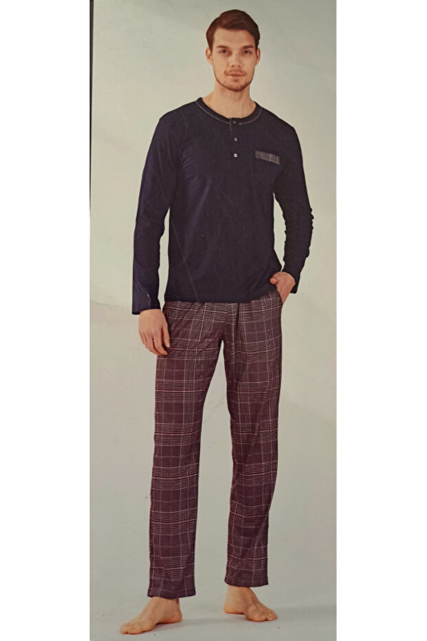 Men's Pajama Set Navy Blue Size S