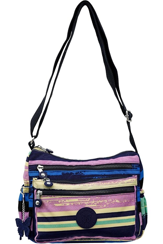 Slim City Cross Bag, Water-Resistant Oxford, Multi-Zip Front, Adjustable Strap