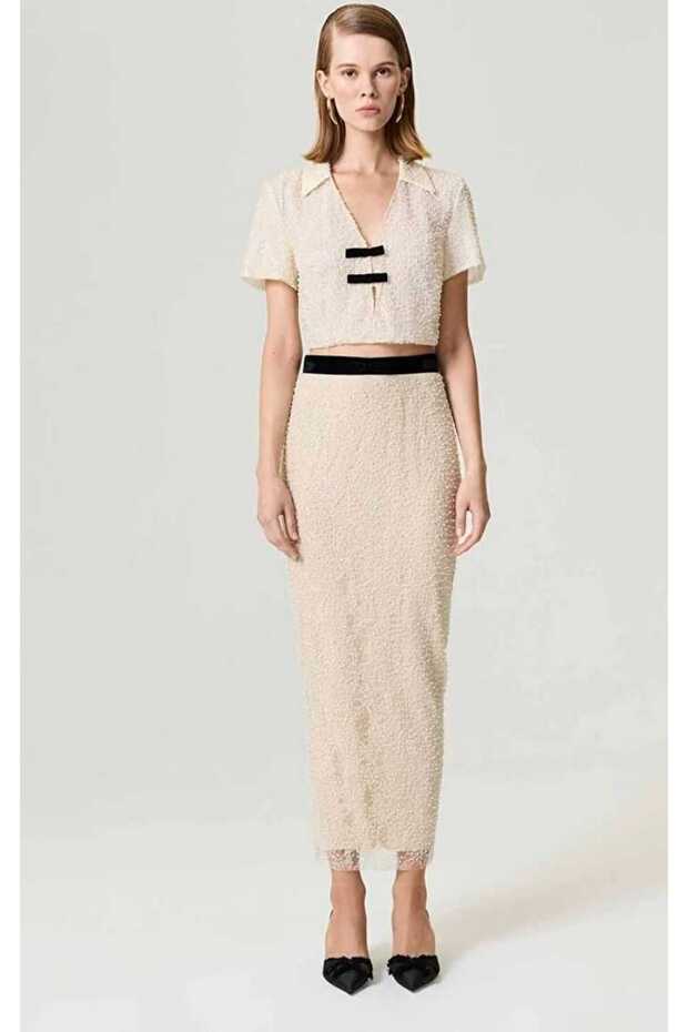 İNCİ İŞLEMELİ MAXİ ETEK - 1