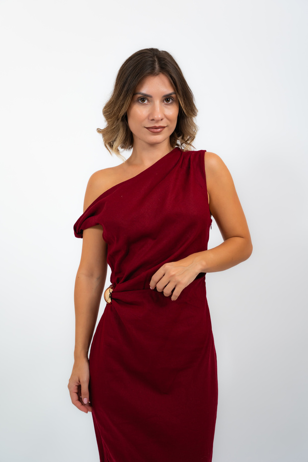 Rochie eleganta burgundy - 4