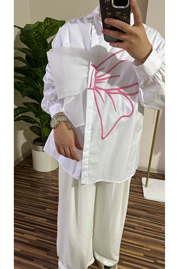 fiyonk detaylı gömlek - 1