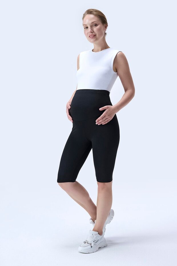349 High Waist Maternity Leggings with Black Color Recovery and Extra Stretchy Effect
