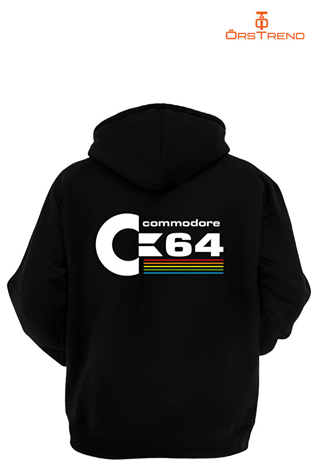 Commodore 64 Baskılı Unisex Kapşonlu Sweatshirt - 2