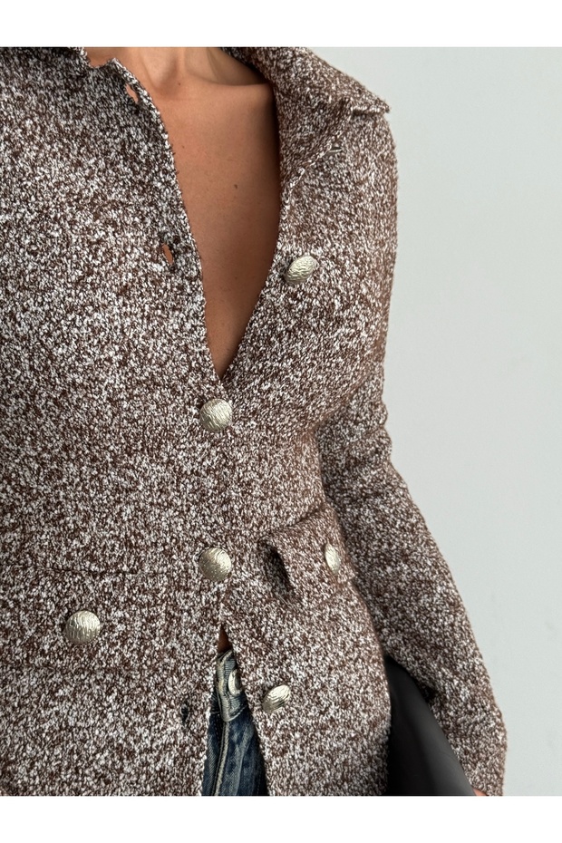 Gömlek Yaka Triko Ceket - 4