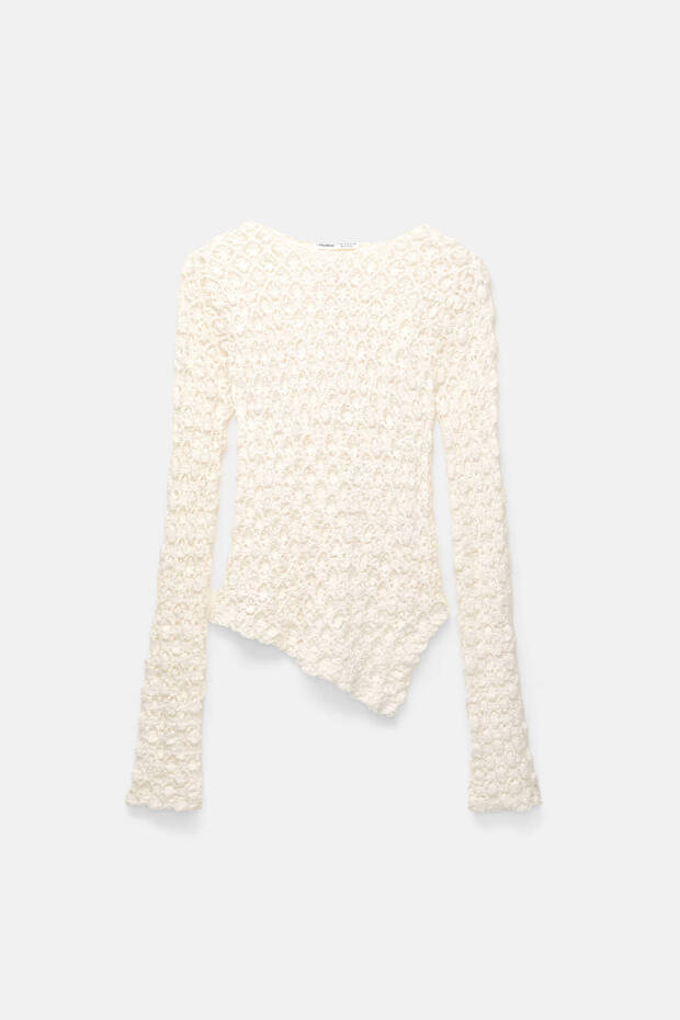بلوزة دانتيل بأكمام طويلة - 4