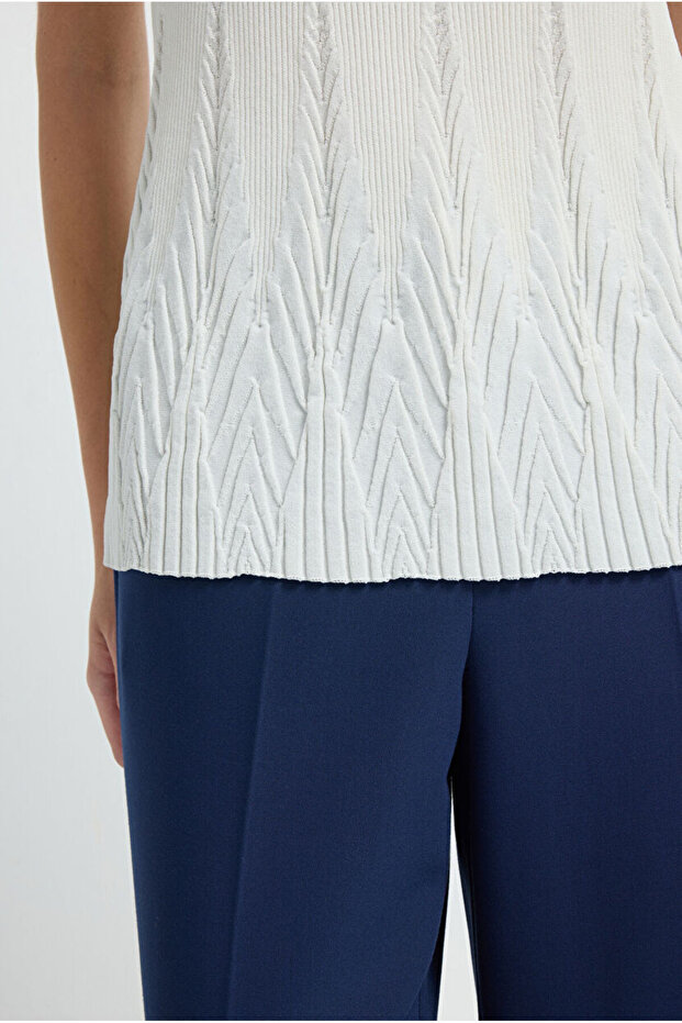 Dik Yaka Triko Bluz - 5