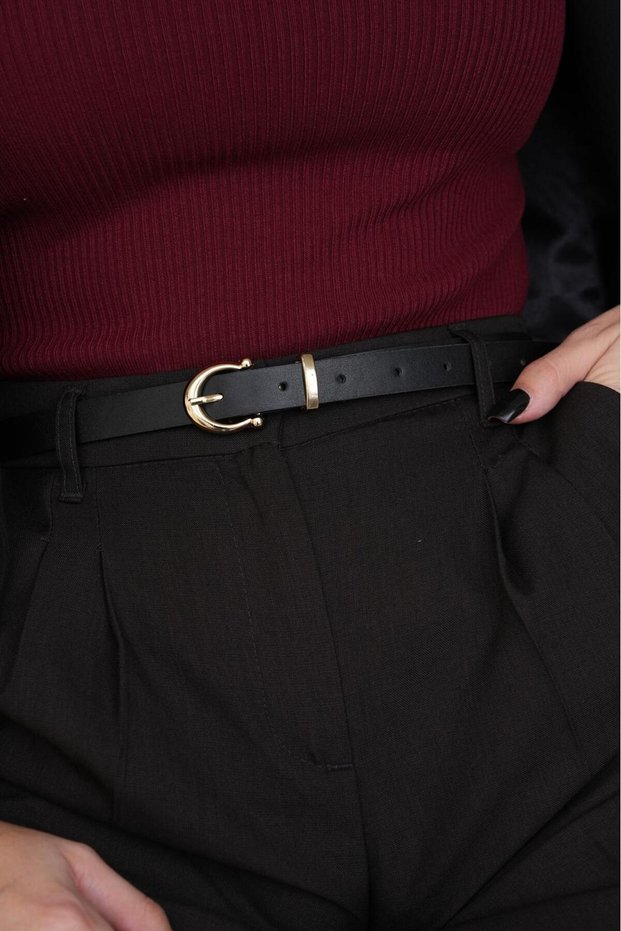 Black/Gold Buckle Women's Belt Trouser Belt Jeans Belt Coat Belt Shirt Belt