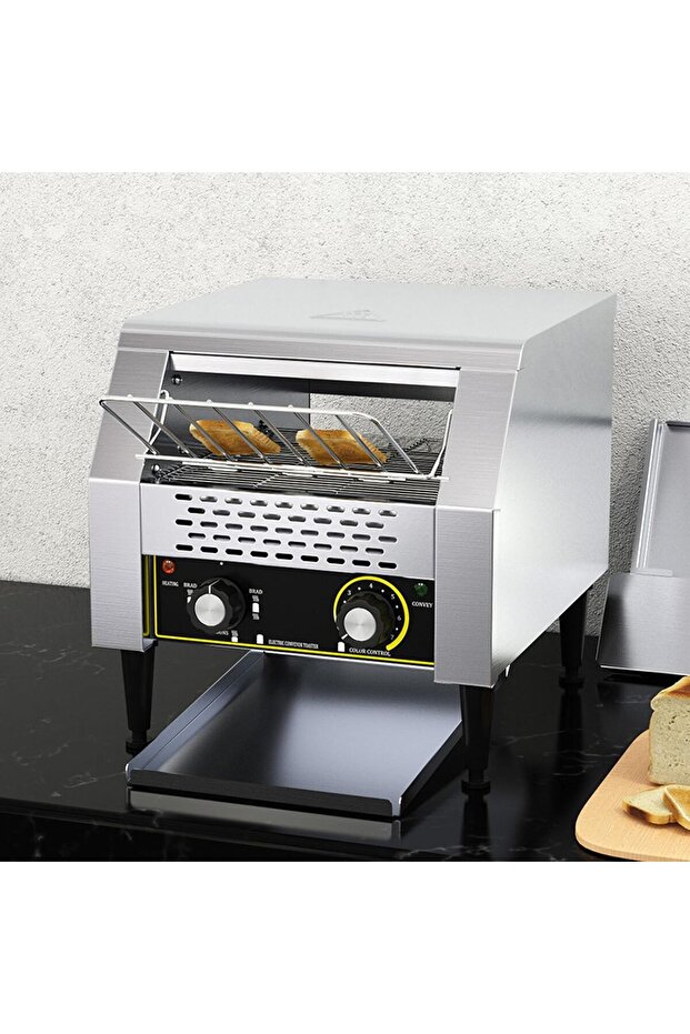 RESKIU Commercial Toaster Conveyor 600 slices/h Heavy Duty Stainless Steel Conveyor Toaster, Counter