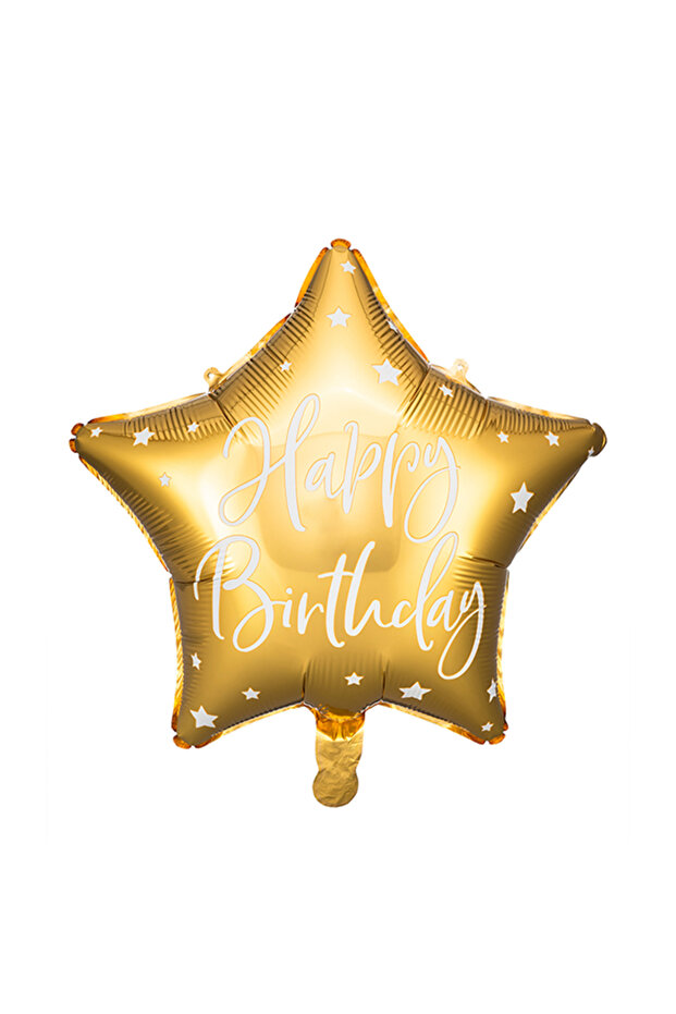 Foil balloon Happy Birthday, 40cm, gold