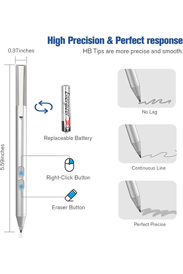 Pen for Microsoft Surface, Palm Rejection, 1024 Levels Pressure - 7