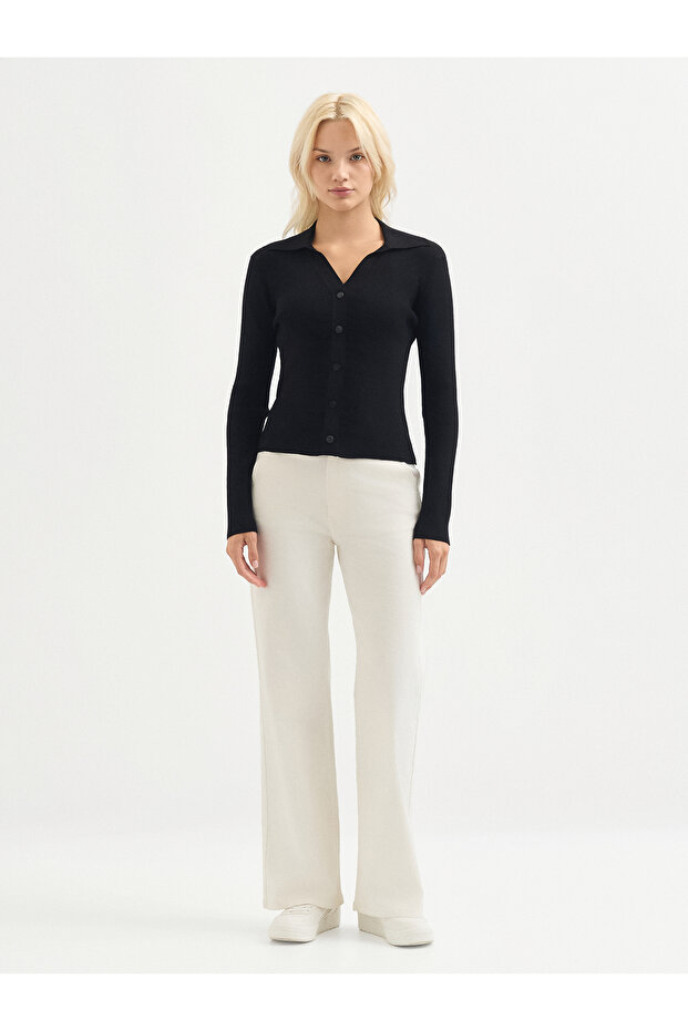 Kadın Triko Hırka-Siyah - 1