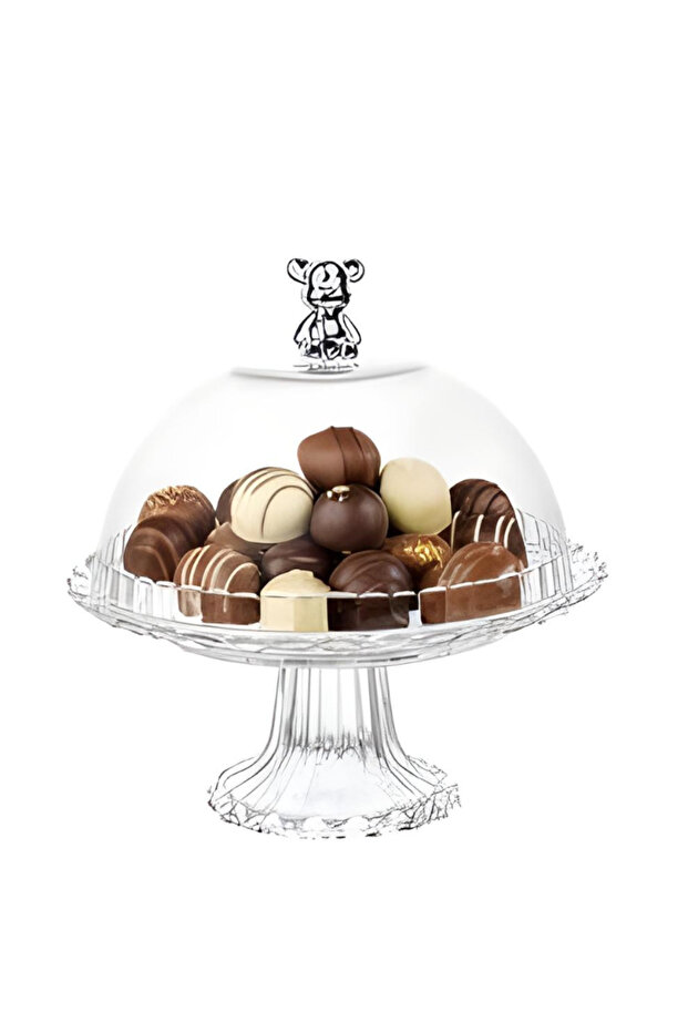 صحن تقديم زجاجي بغطاء - 1