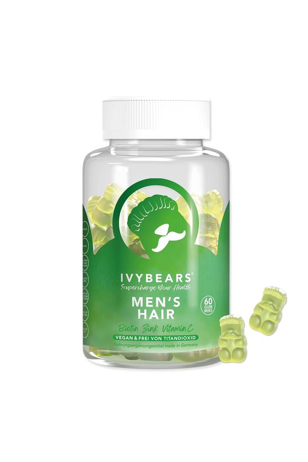 Men s Hair Vitamins Gummies - Biotin, Folic Acid, Zinc