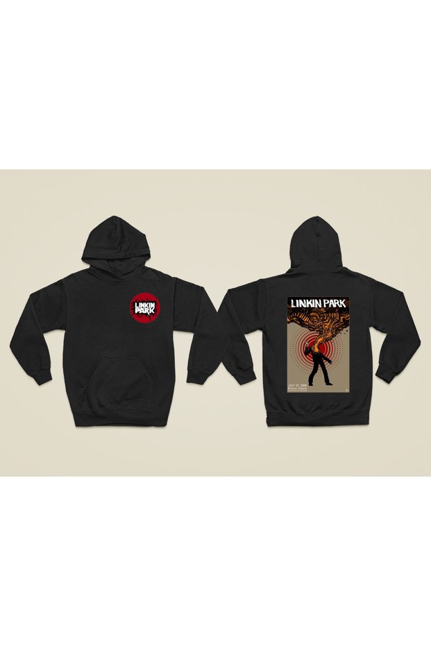 Linkin Park Printed Cotton Long Sleeve Ribbed 3-Ply Hooded Rock Sweatshirt