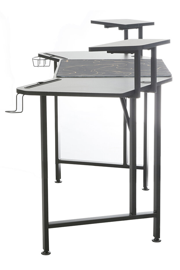 STE160C COMPUTER GAMING TABLE 1.6M DESK WITH MOUSE PAD & RGB STRIP LIGHT - 4