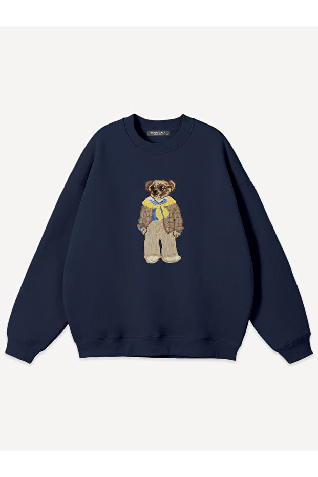 Unisex Teddy Guy Printed Crew Neck Oversize Sweatshirt