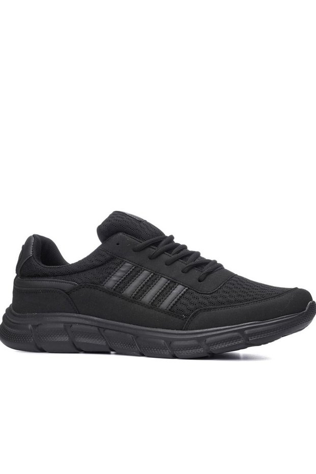 Lpn-050 Black Bonded Anatomical Lightweight Sole Men's Walking Sports Shoes