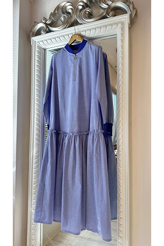 6389 Elbise - Mavi - 5