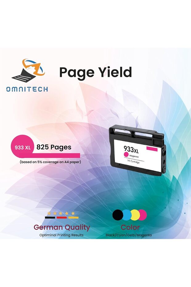 932XL 933XL Magenta Ink Cartridge - Compatible with HP OfficeJet Printers (Magenta)