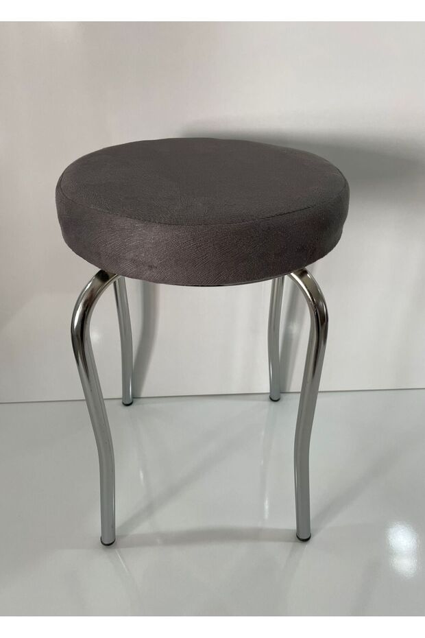 Tabure (2 Adet) Metal Krom Ayak, İstiflenebilir Mobilya, Balkon, Mutfak, Salon ve Teras Takımı - 5