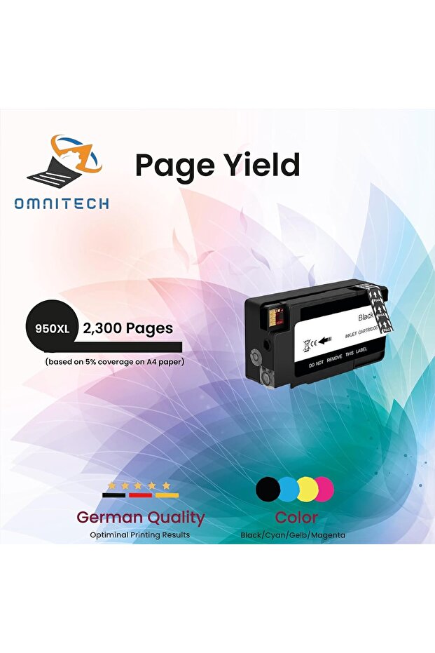 950XL 951XL Black Ink Cartridge - Compatible with Ink HP OfficeJet Pro 8100, 8600, 8610, 8620, 8640