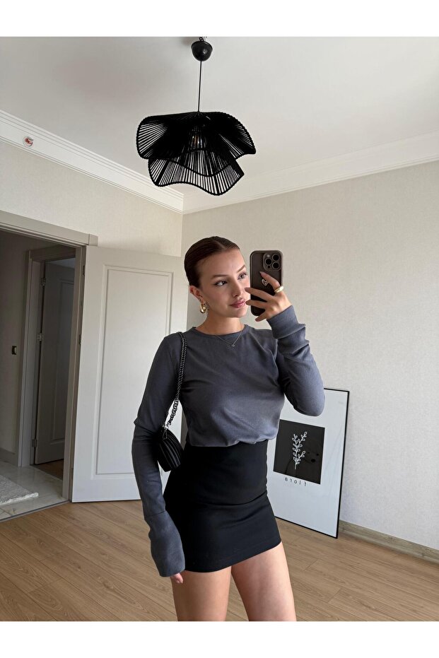 Antrasit Basic Bluz - 5