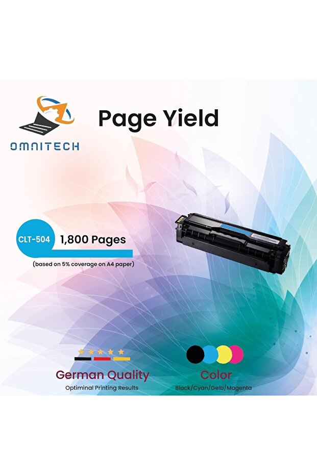 Omni Tech CLT-504 Cyan High Yield Toner Cartridge