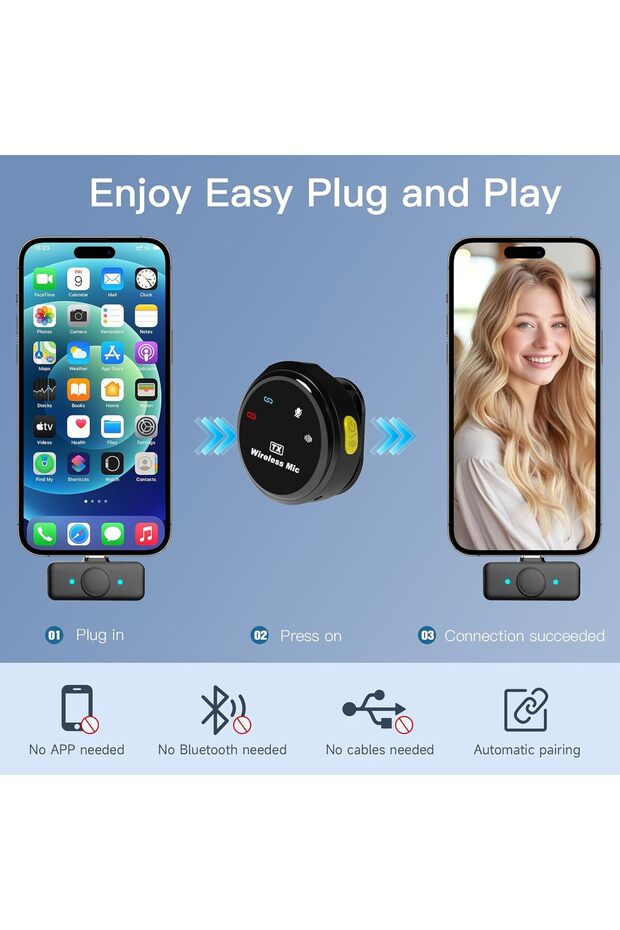 2 Pack Lapel Wireless Bluetooth Microphone,with Charging Case,Noise Reduction,with Lightning/USB-C - 4
