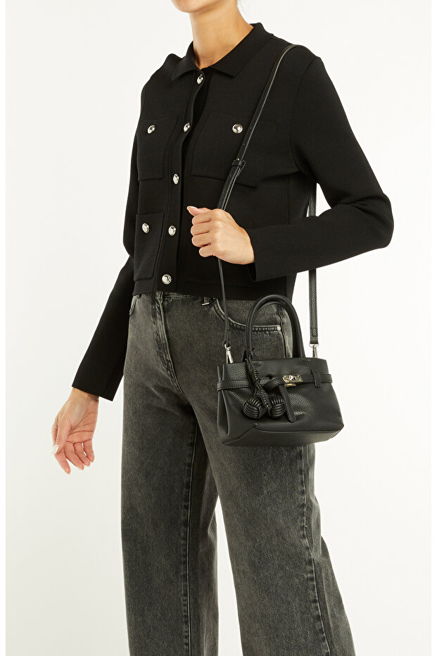 Siyah Baskılı Kadın Çanta - 2