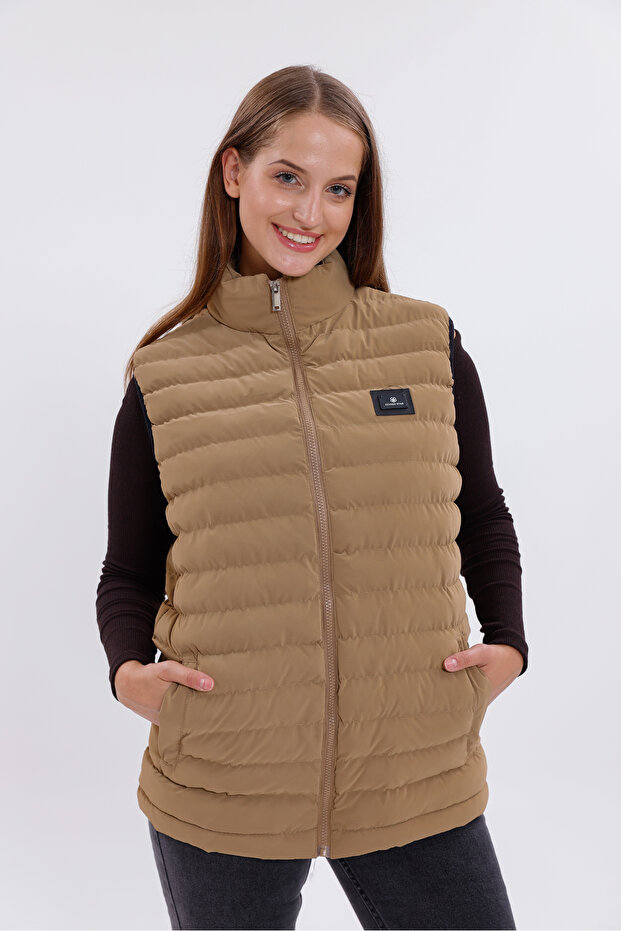 Women's Mink Nova Fabric Puffer Vest