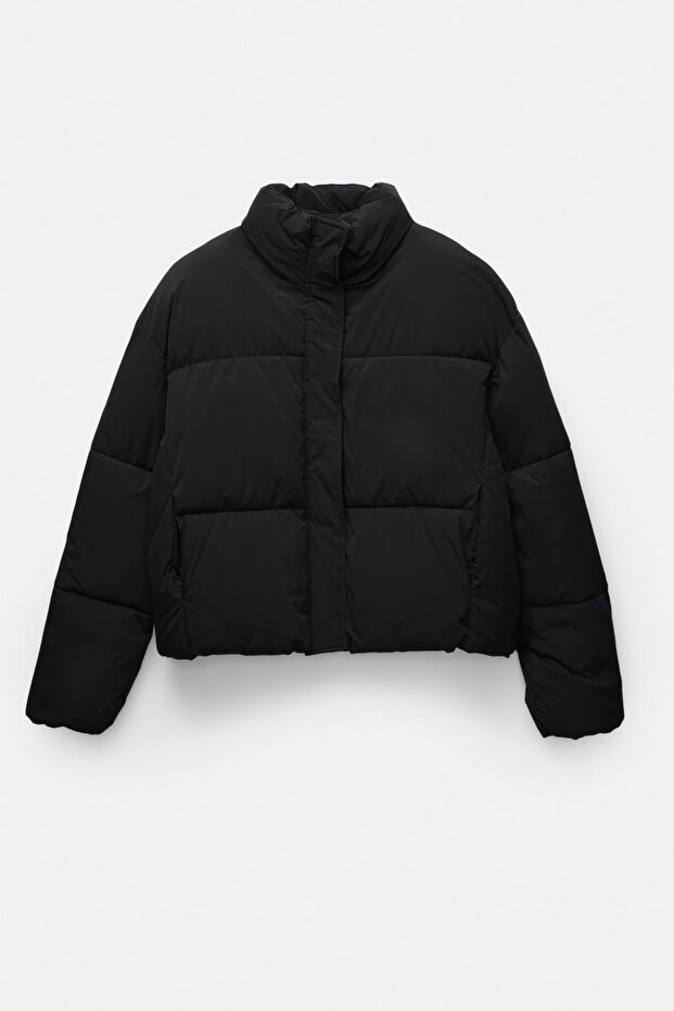 Dik yakalı şişme mont - 7