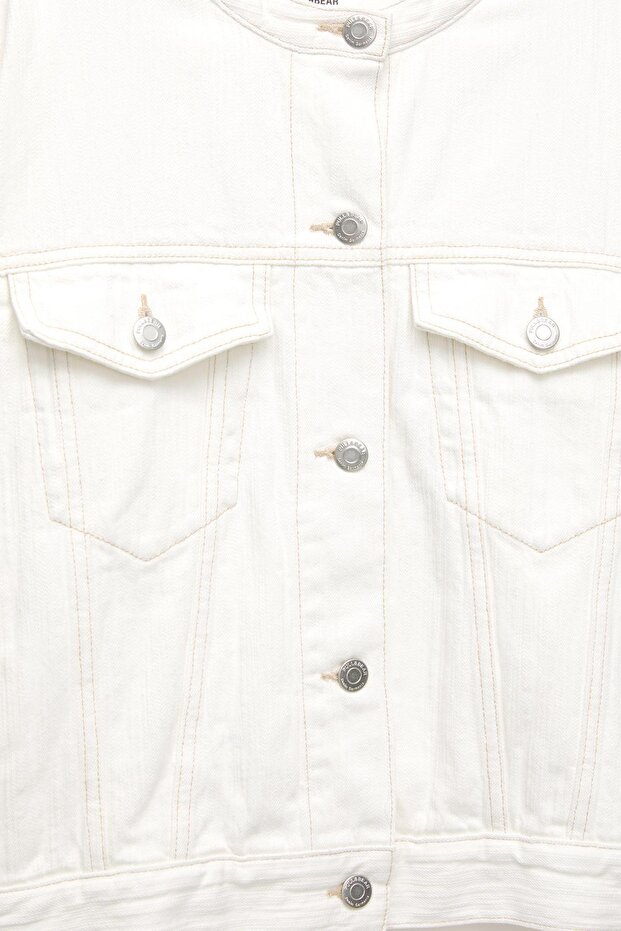 سترة جينز بيضاء محببة - 7