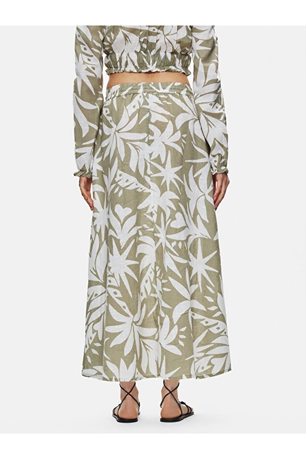 Çiçekli Midi Etek - 3