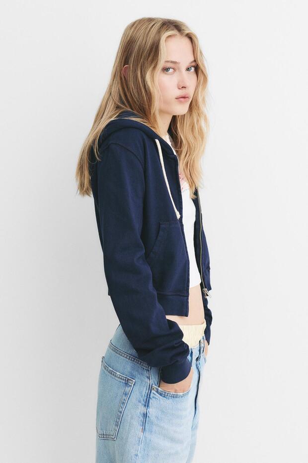 Contrast drawstring hoodie - 4