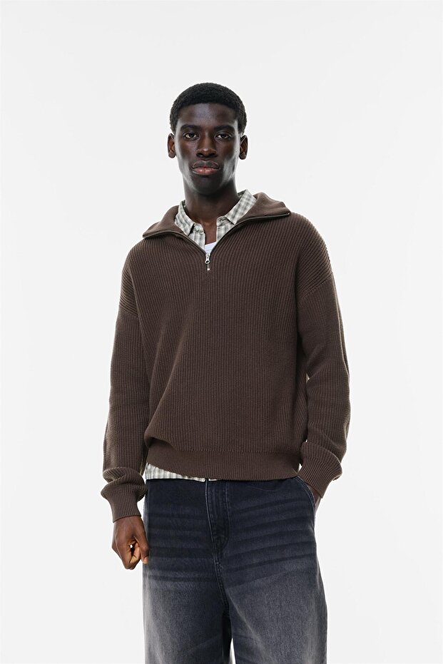 Fermuarlı yaka kazak - 2