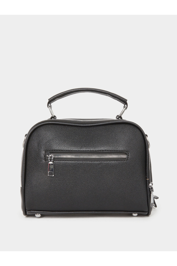 Solid Handbag with Adjustable Strap - 3