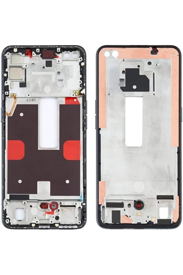 For OPPO Reno4 5G PDPM00, PDPT00, CPH2091 Front Housing LCD Frame Bezel Plate - Black
