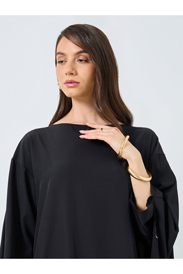 قفطان ماكسي سادة بأكمام خفاش - 5